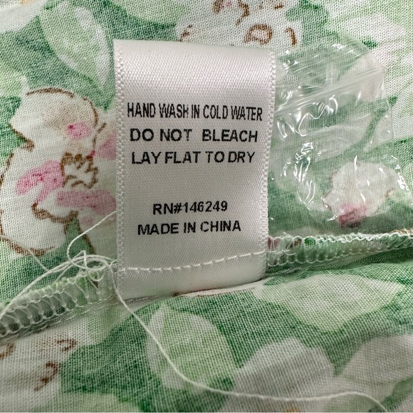 French violet boutique balloons sleeves Floral Green and Pink mini  Dress L - Picture 8 of 13